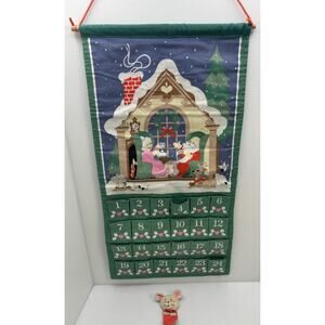 Avon 1987 Countdown Christmas Hanging Advent Calendar Santa & Mrs ORIGINAL MOUSE